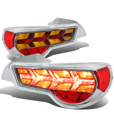 LED Sequentail Turn Signal Brake Tail Lights (Chrome) <br>13-16 Scion FR-S, 17-20 Toyota 86