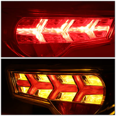D-Motoring - Tail lights - Lambo Sequential LED - Chrome Housing - Clear Lens - Amber Signal - Plug-n-Play - Pair - Scion / Toyota FRS GT86 / Subaru BRZ - 3