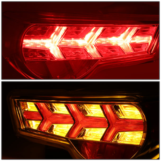 D-Motoring - Tail lights - Lambo Sequential LED - Chrome Housing - Clear Lens - Amber Signal - Plug-n-Play - Pair - Scion / Toyota FRS GT86 / Subaru BRZ - 3