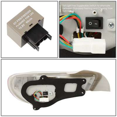 D-Motoring - Tail lights - Lambo Sequential LED - Chrome Housing - Clear Lens - Amber Signal - Plug-n-Play - Pair - Scion / Toyota FRS GT86 / Subaru BRZ - 5