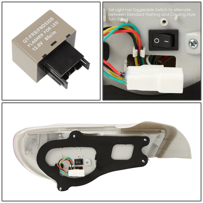 D-Motoring - Tail lights - Lambo Sequential LED - Chrome Housing - Clear Lens - Amber Signal - Plug-n-Play - Pair - Scion / Toyota FRS GT86 / Subaru BRZ - 5
