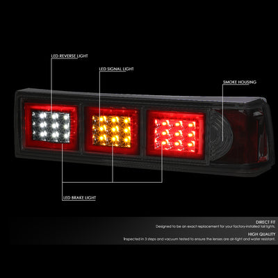 D-Motoring - Tail lights - LED - Chrome Housing - Smoked Lens - Plug-n-Play - Pair - 87-93 Ford Mustang - 2