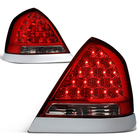 LED Brake Tail Lights (Red, Clean) <br>98-11 Ford Crown Victoria