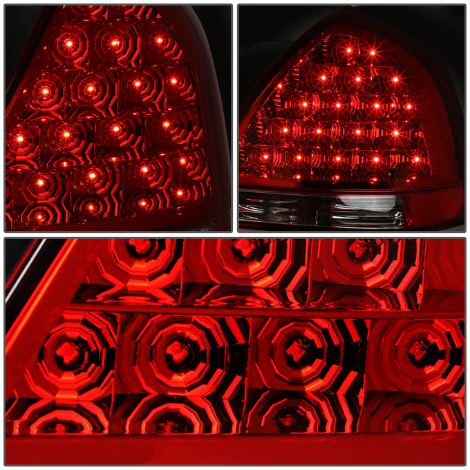 D-Motoring - 98-11 Ford Crown Victoria Tail Lights - Full LED - Red Lens - Plug-n-play - Pair - 4