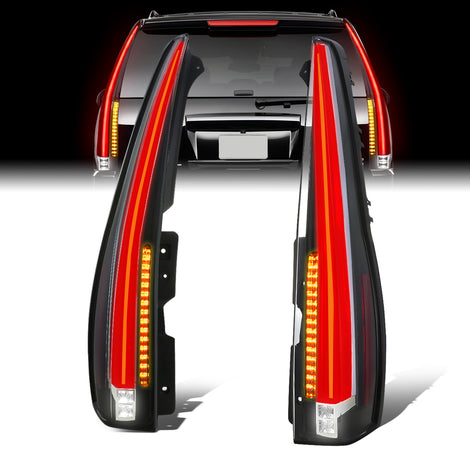 Cadillac Style LED Brake Tail Lights (Red) <br>07-14 Chevy Suburban / GMC Yukon 1500 2500