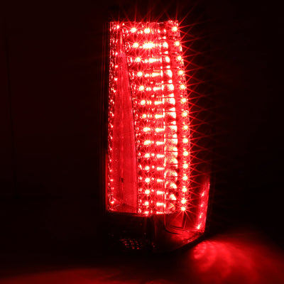 D-Motoring - 07-14 Chevy Suburban/GMC Yukon Tail Lights - Full LED Brake Light+Turn Signal - Clear / Red Lens - Plug-n-play - Pair - 3