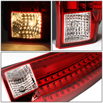 D-Motoring - 07-14 Chevy Suburban/GMC Yukon Tail Lights - Full LED Brake Light+Turn Signal - Clear / Red Lens - Plug-n-play - Pair - 5