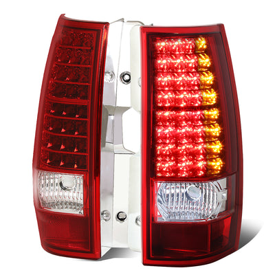 D-Motoring - Tail lights - LED - Chrome Housing - Red Clear Lens - Plug-n-Play - Pair - Chevy Suburban 1500 / 2500 / Tahoe / GMC Yukon / XL 1500 / XL 2500 - 1