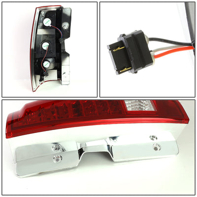 D-Motoring - Tail lights - LED - Chrome Housing - Red Clear Lens - Plug-n-Play - Pair - Chevy Suburban 1500 / 2500 / Tahoe / GMC Yukon / XL 1500 / XL 2500 - 7