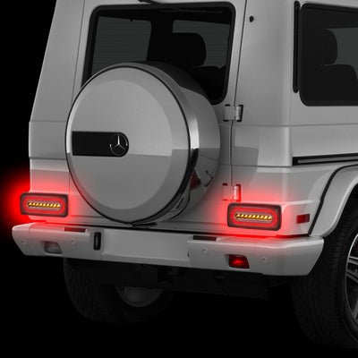 D-Motoring - Tail lights - LED - Chrome Housing - Smoked Lens - Pair - Mercedes G500 G55 AMG / G550 G63 AMG / GLA45 AMG - 7