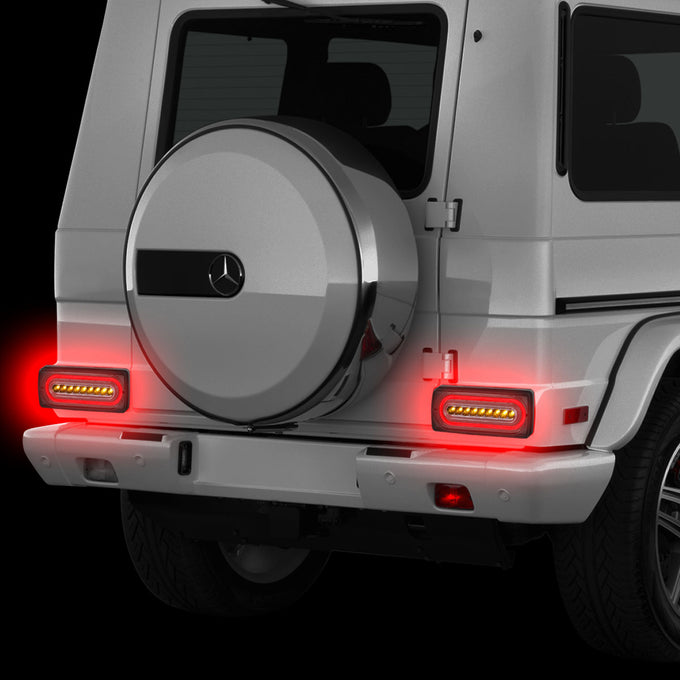 D-Motoring - Tail lights - LED - Chrome Housing - Smoked Lens - Pair - Mercedes G500 G55 AMG / G550 G63 AMG / GLA45 AMG - 7