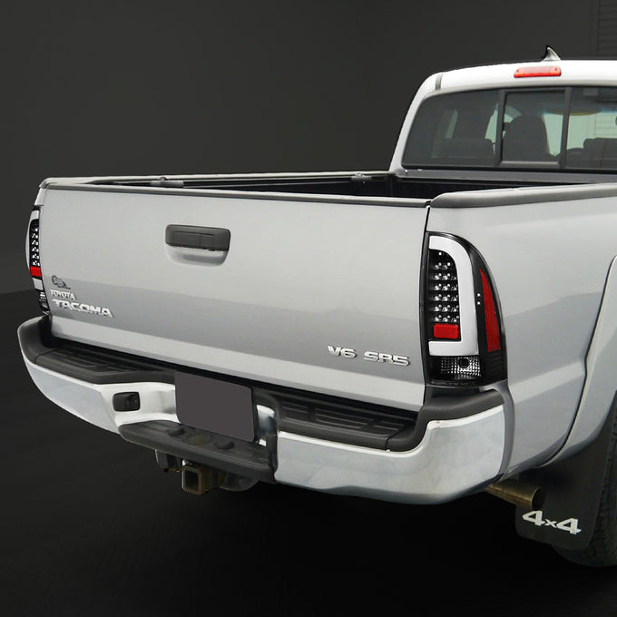 D-Motoring - Tail lights - 3D LED Bar Tube - Clear Lens - Plug-n-Play - Pair - 05-15 Toyota Tacoma - 7