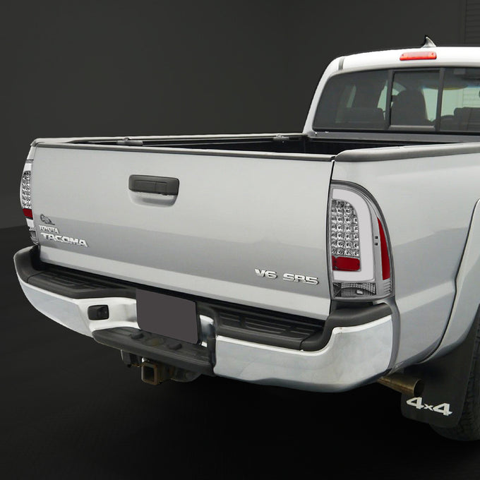 D-Motoring - Tail lights - 3D LED Bar Tube - Clear Lens - Plug-n-Play - Pair - 05-15 Toyota Tacoma - 7