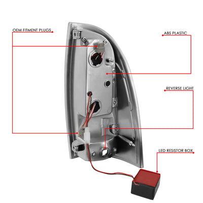 D-Motoring - Tail lights - 3D LED Bar Tube - Red Lens - Plug-n-Play - Pair - 05-15 Toyota Tacoma - 6