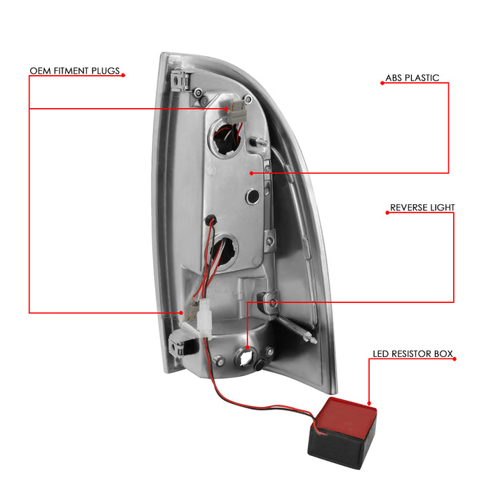 D-Motoring - Tail lights - LED - Clear Lens - Plug-n-Play - Pair - 05-15 Toyota Tacoma - 6