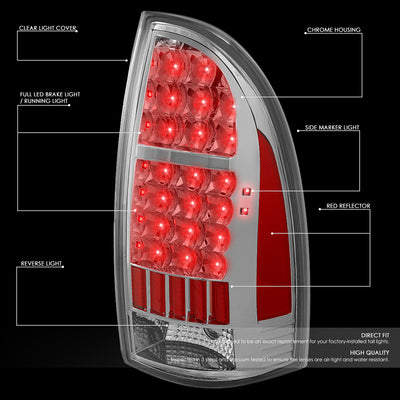D-Motoring - Tail lights - LED - Clear Lens - Plug-n-Play - Pair - 05-15 Toyota Tacoma - 2