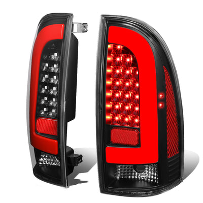 D-Motoring - Tail lights - Red 3D LED Bar Tube - Clear Lens - Plug-n-Play - Pair - 05-15 Toyota Tacoma - 1