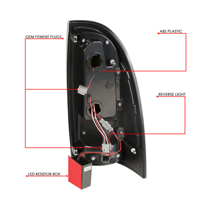 D-Motoring - Tail lights - Red 3D LED Bar Tube - Clear Lens - Plug-n-Play - Pair - 05-15 Toyota Tacoma - 6