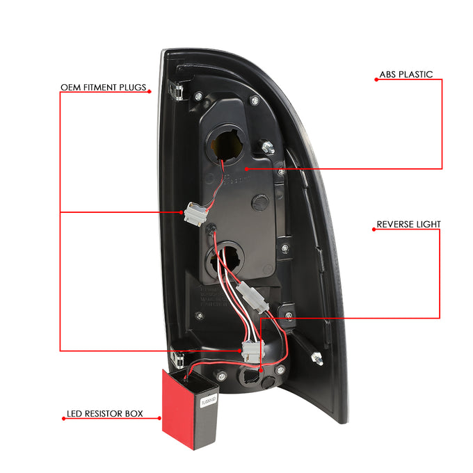 D-Motoring - Tail lights - Red 3D LED Bar Tube - Clear Lens - Plug-n-Play - Pair - 05-15 Toyota Tacoma - 6
