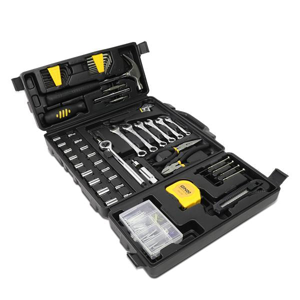 160 Pcs Auto/ Home Hand Tool Kit - Wrenches Pliers Ratchets Sockets w/ Toolbox (Yellow)