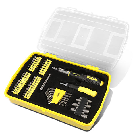 51 Pcs Repair Hand Tool Combination Kit Screwdriver/ Bit Set/ SAE Hex Keys/ Sockets