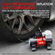 12V Portable 125 PSI LED Display Air Compressor Car Tire Inflator with LED Flash Light