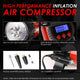 12V Portable 125 PSI LED Display Air Compressor Car Tire Inflator with LED Flash Light