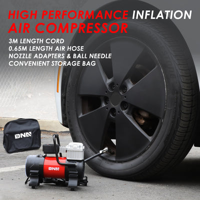 12V Portable 125 PSI LED Display Air Compressor Car Tire Inflator with LED Flash Light