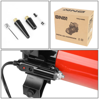 12V Portable 125 PSI LED Display Air Compressor Car Tire Inflator with LED Flash Light