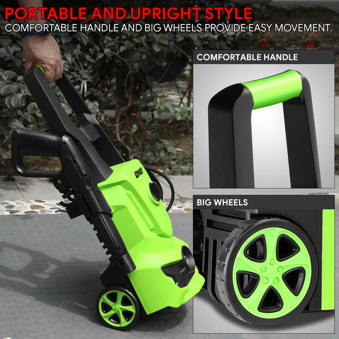 1813 PSI 1.45 GPM Electric Portable High Pressure Power Washer - 1500W (Green)