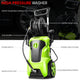 2176 PSI 2.4 GPM Electric Portable High Pressure Power Washer - 1800W (Green)