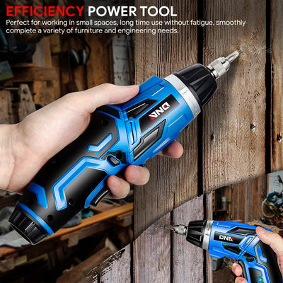 Electric Wireless Cordless Screwdriver w/30Pcs Driver Bits+LED Work Light [A Variety of Color Options]