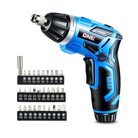 Electric Wireless Cordless Screwdriver w/30Pcs Driver Bits+LED Work Light [A Variety of Color Options]