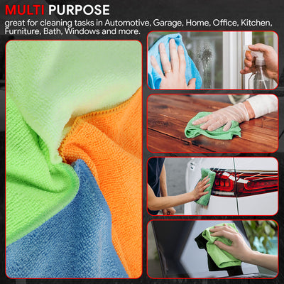 Microfiber Car Cleaning Cloth Towels Rag - 12 in. x 16 in. - [A Variety of Quantity Options]