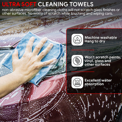 Microfiber Car Cleaning Cloth Towels Rag - 12 in. x 16 in. - [A Variety of Quantity Options]