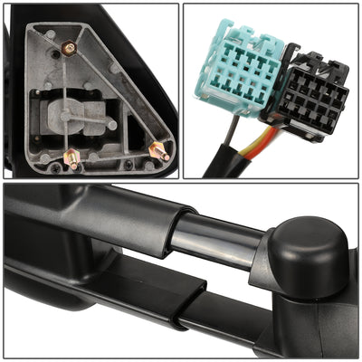 D-Motoring - Towing Mirrors - Powered+Heated - Black - Pair - Chevy Silverado / Suburban / Avalanche / Tahoe / Cadillac Escalade - 7