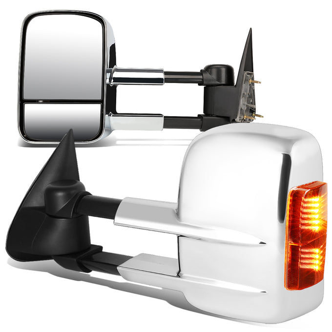 Chrome Manual Towing Mirrors (Pair)<br>03-06 Chevy Silverado,Tahoe, GMC Sierra, Yukon