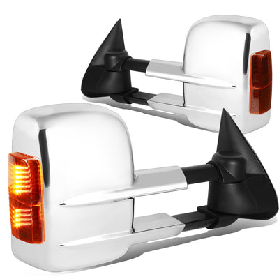 Chrome Manual Towing Mirrors (Pair)<br>03-06 Chevy Silverado,Tahoe, GMC Sierra, Yukon