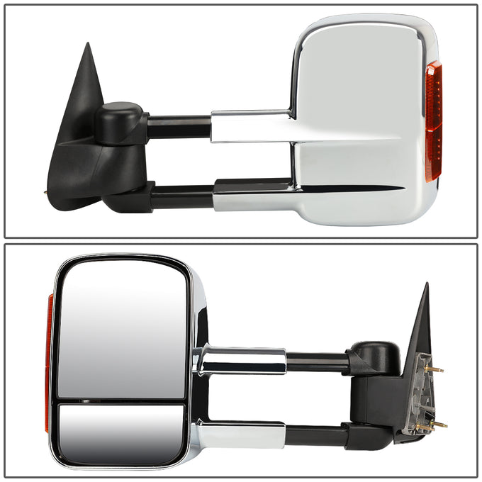 Chrome Manual Towing Mirrors (Pair)<br>03-06 Chevy Silverado,Tahoe, GMC Sierra, Yukon