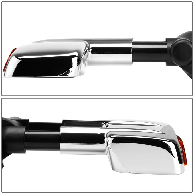 Chrome Manual Towing Mirrors (Pair)<br>03-06 Chevy Silverado,Tahoe, GMC Sierra, Yukon