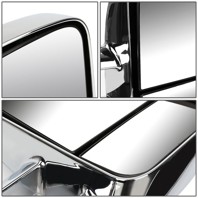 Chrome Manual Towing Mirrors (Pair)<br>03-06 Chevy Silverado,Tahoe, GMC Sierra, Yukon