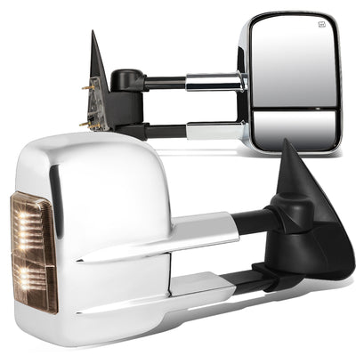 D-Motoring - Towing Mirrors - With LED Turn Signal Light - Smoked Corner - Pair - Chevy Silverado / Suburban / Avalanche / Tahoe / Cadillac Escalade - 1