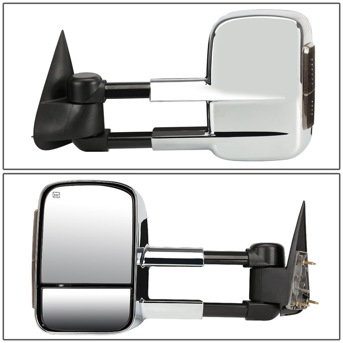 D-Motoring - Towing Mirrors - With LED Turn Signal Light - Smoked Corner - Pair - Chevy Silverado / Suburban / Avalanche / Tahoe / Cadillac Escalade - 3