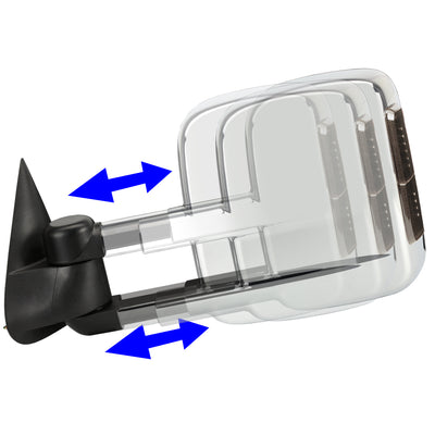 D-Motoring - Towing Mirrors - With LED Turn Signal Light - Smoked Corner - Pair - Chevy Silverado / Suburban / Avalanche / Tahoe / Cadillac Escalade - 2