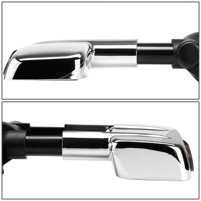 D-Motoring - Towing Mirrors - With LED Turn Signal Light - Smoked Corner - Pair - Chevy Silverado / Suburban / Avalanche / Tahoe / Cadillac Escalade - 4