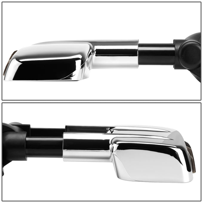 D-Motoring - Towing Mirrors - With LED Turn Signal Light - Smoked Corner - Pair - Chevy Silverado / Suburban / Avalanche / Tahoe / Cadillac Escalade - 4
