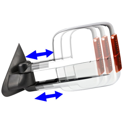 D-Motoring - Towing Mirrors - With LED Turn Signal Light - Powered+Smoked - Amber Corner - Pair - Ford F-150 / F-150 Heritage / F-250 Light Duty - 2