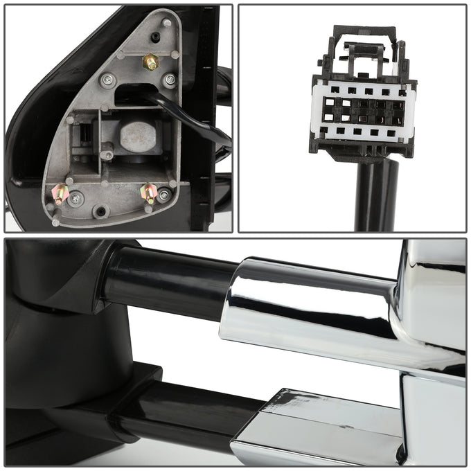 D-Motoring - Towing Mirrors - Powered+Heated - Pair - Chevy Silverado 1500/1500HD/2500HD / Sierra 3500/3500HD / Tahoe - 7