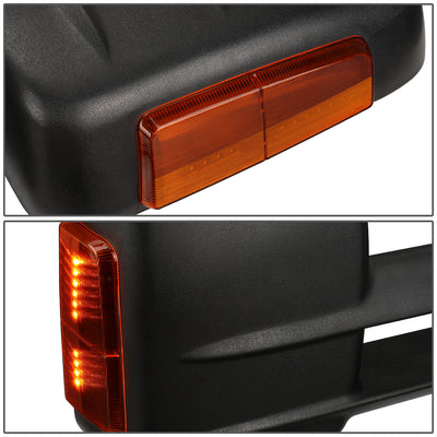 D-Motoring - Towing Mirrors - With LED Turn Signal Light - Towing Manual Telescope - Pair - Chevy Silverado 1500/1500HD/2500HD GMC Sierra 3500/3500HD - 4