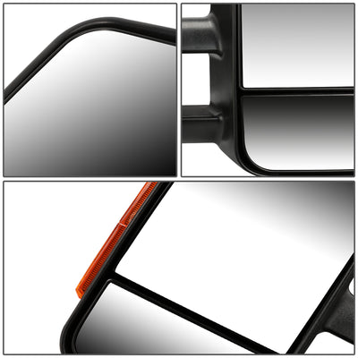 D-Motoring - Towing Mirrors - With LED Turn Signal Light - Towing Manual Telescope - Pair - Chevy Silverado 1500/1500HD/2500HD GMC Sierra 3500/3500HD - 5